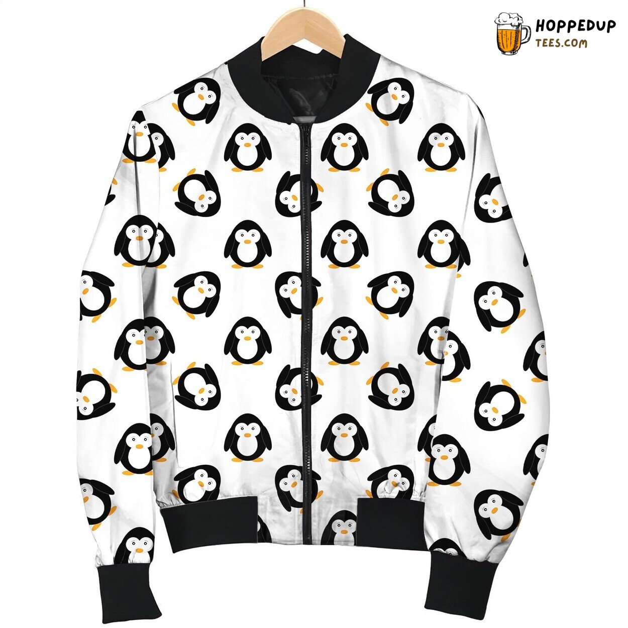 Cute Baby Penguin Texture Bomber Jacket