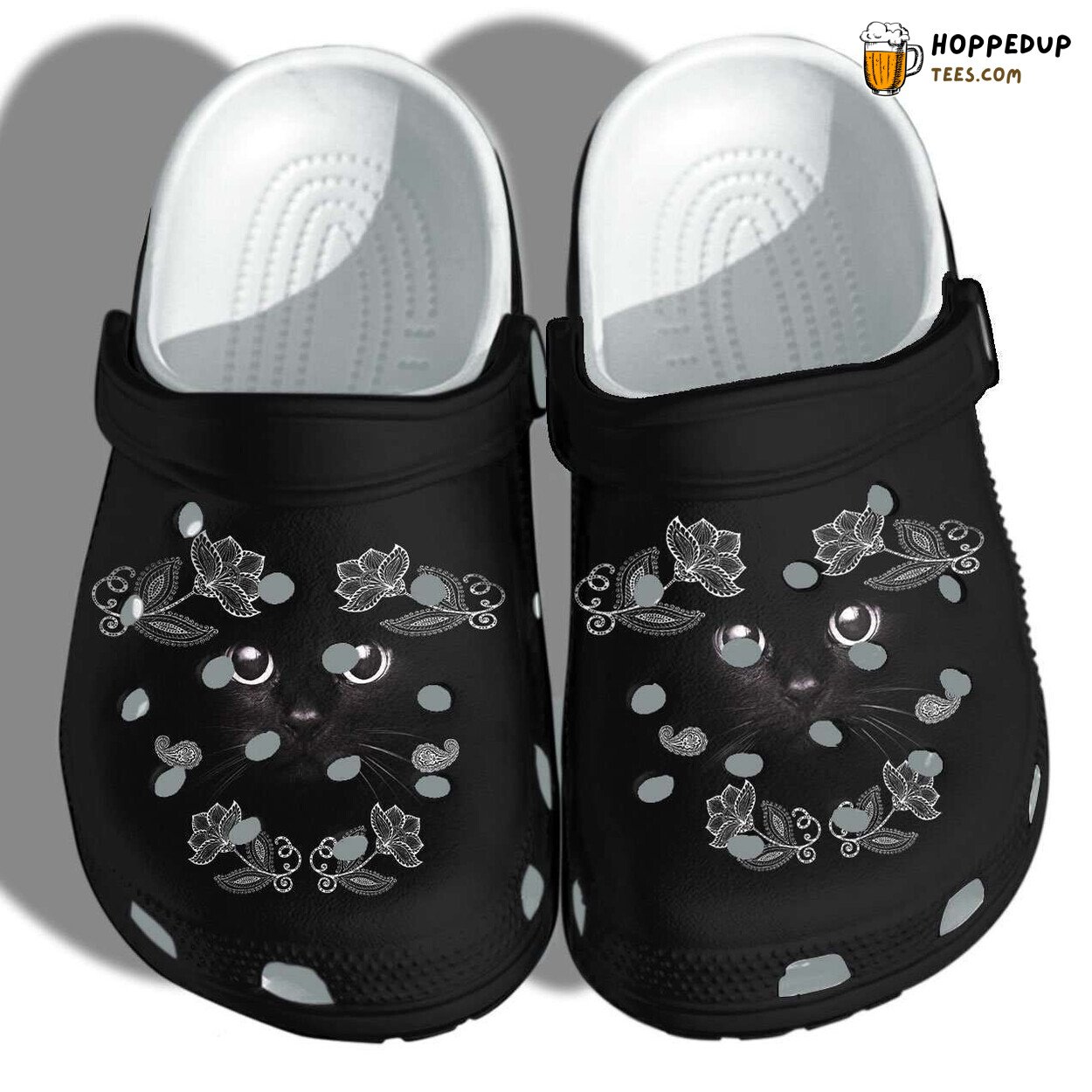 Cute Black Cat Face Theme Comfortable Clogs Feline Lover Footwear