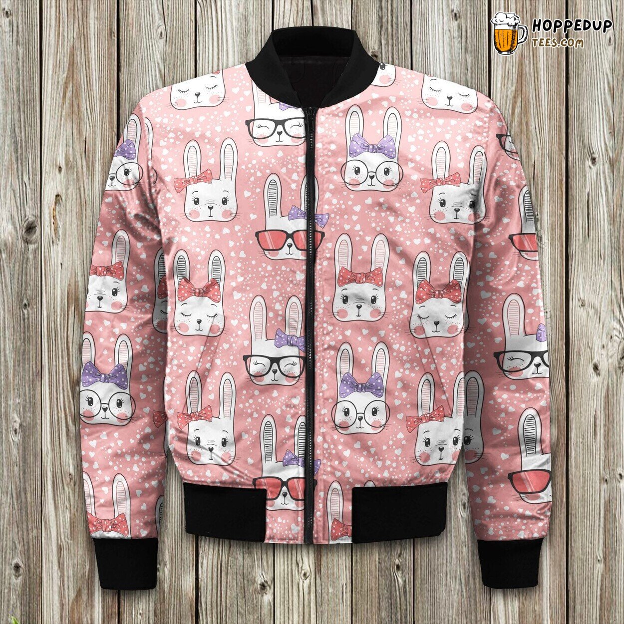 Cute Bunny Rabbit Bomber Jacket