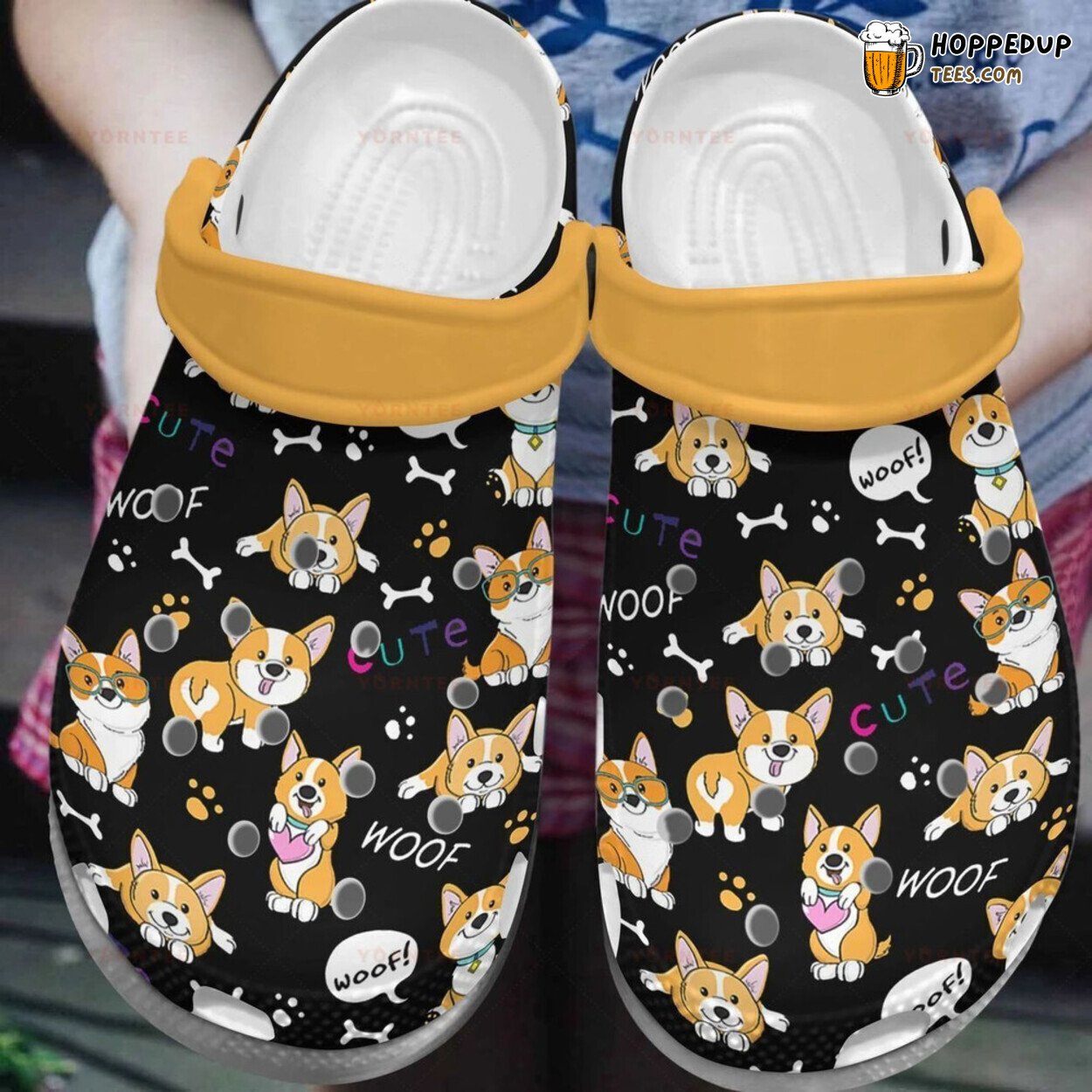 Cute Corgi Dog Lovers Rubber Clog Shoes Comfy Footwear Perfect Gift Design