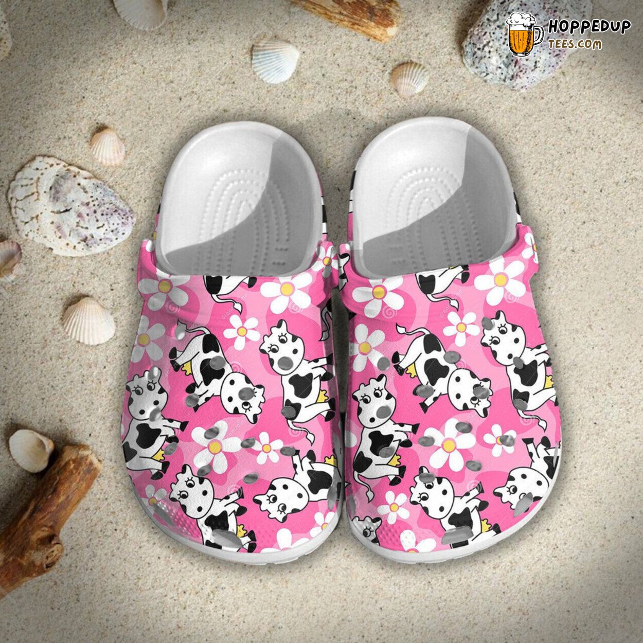 Cute Cow Flowers Lover Gift Comfortable Rubber Unique Clogs