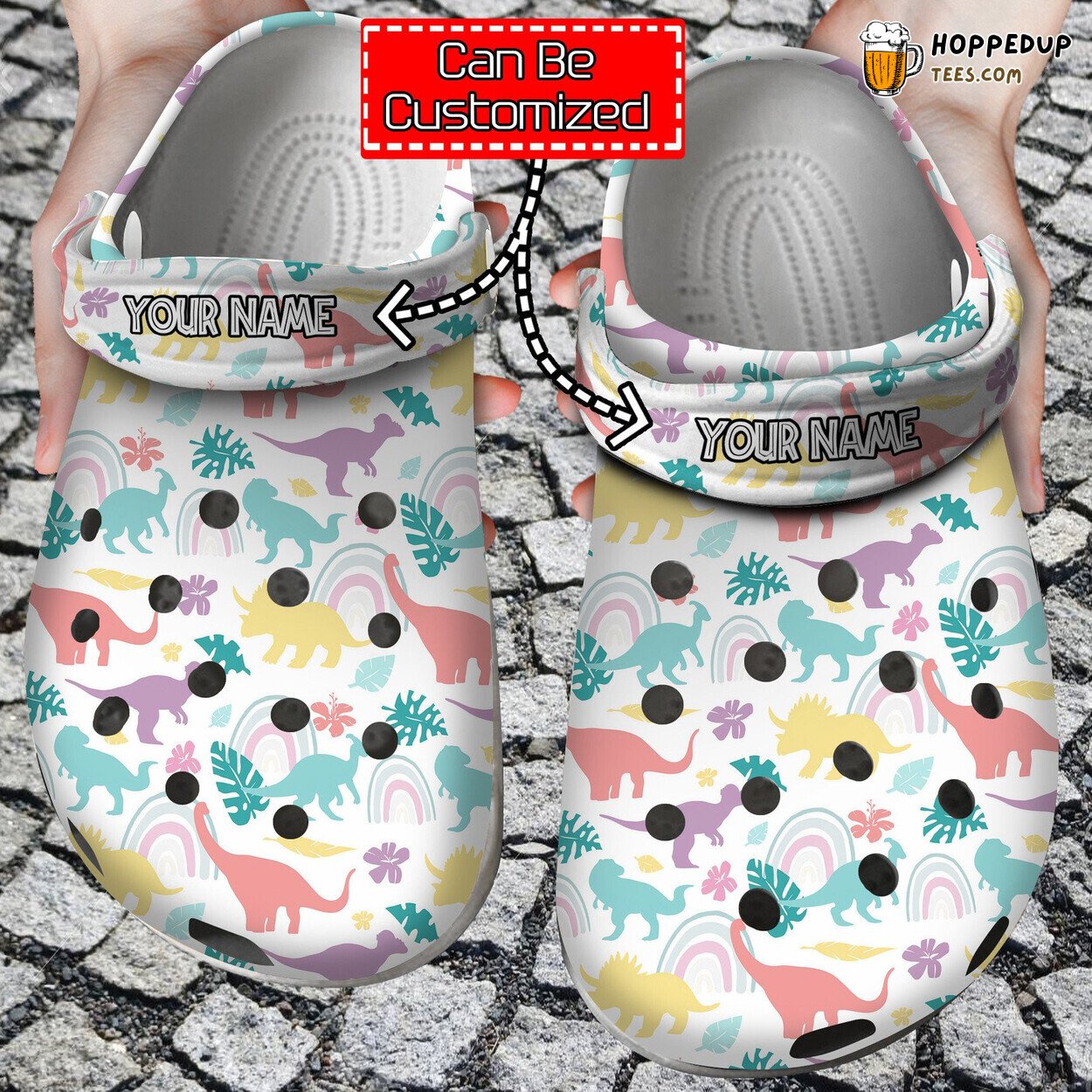 Cute Dinosaur Patterns Theme Comfortable Clogs Colorful Footwear