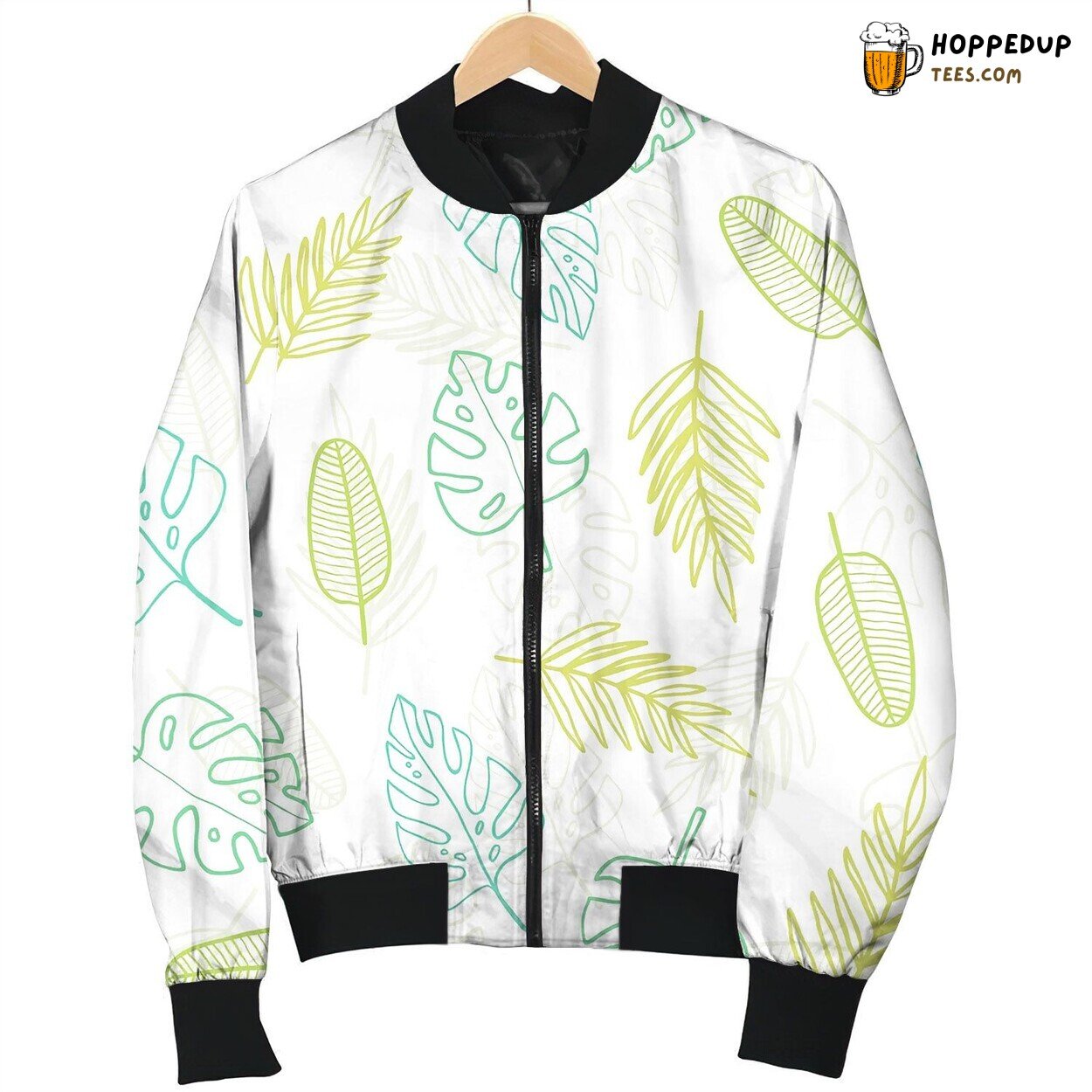 Cute Doodle Tropical Pattern Bomber Jacket