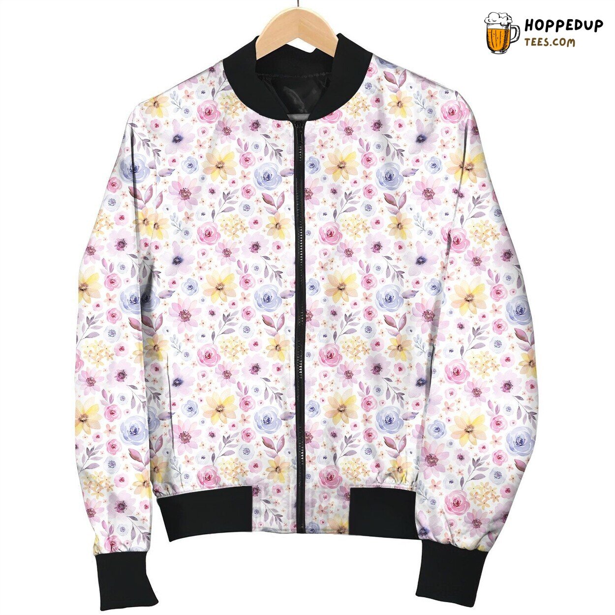 Cute Drawing Flower Seamles Bomber Jacket