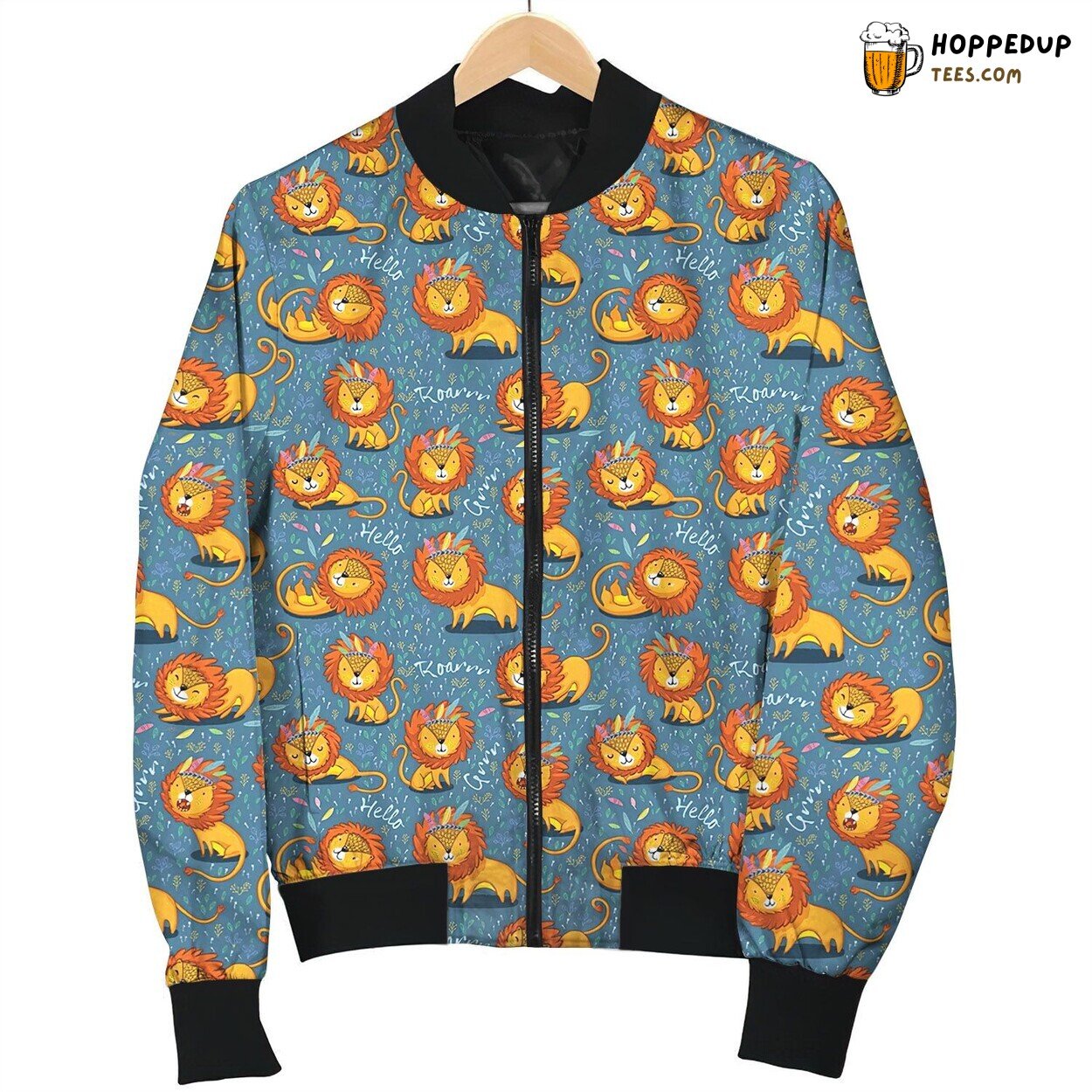 Cute Drawing Lion Lovely Roar Bohemian Bomber Jacket