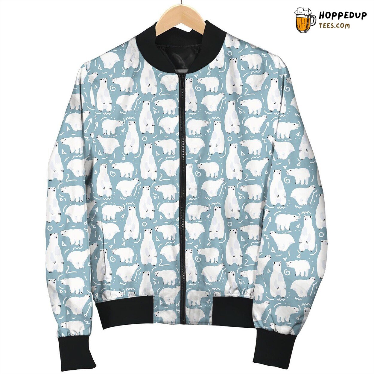 Cute Drawing Polar Bear Bomber Jacket