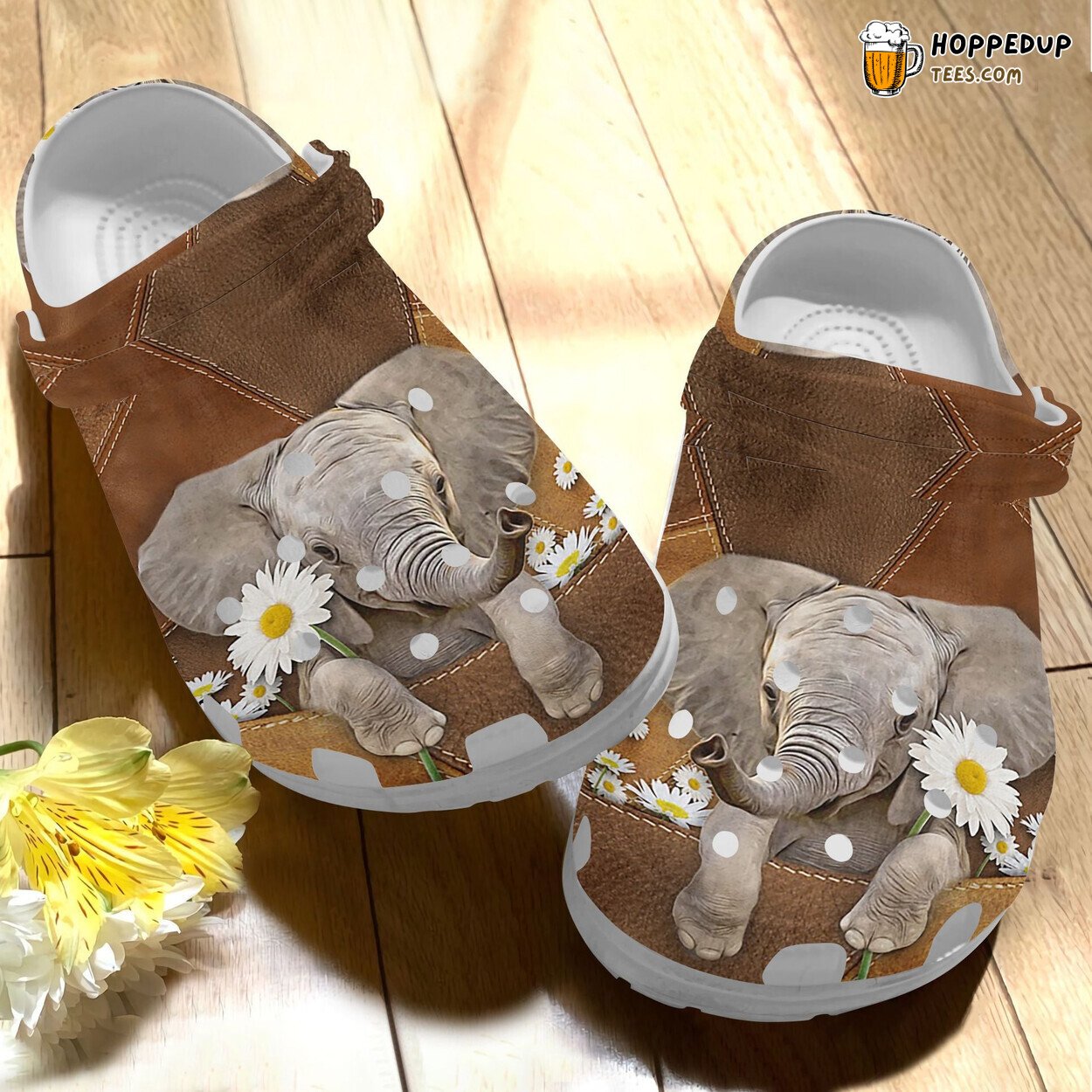 Cute Elephant With Daisy Shoes Birthday Gift Crocbland Clog Boy Girl