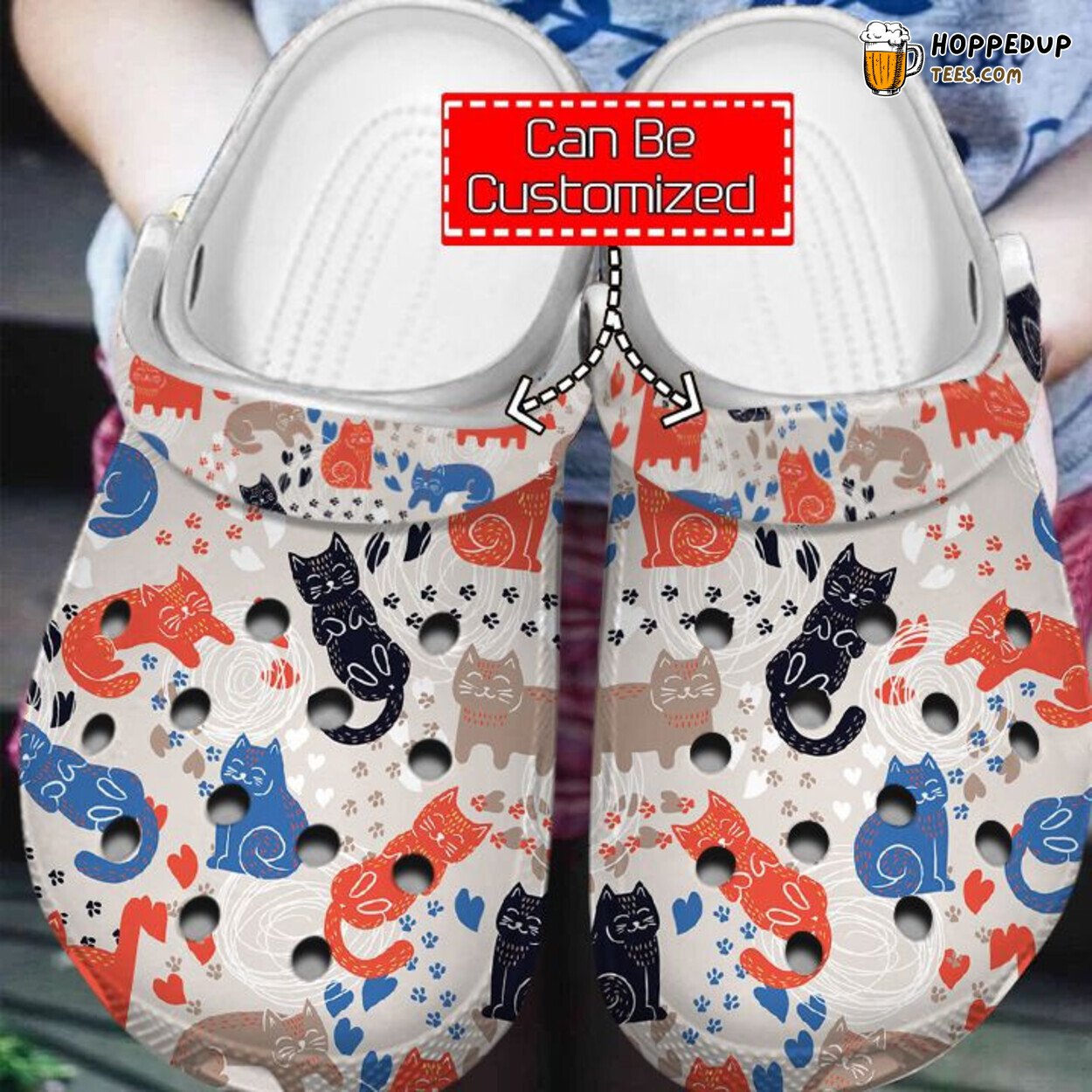 Cute Funny Seamless Cat Pattern Comfortable Clogs Feline Lover Shoes