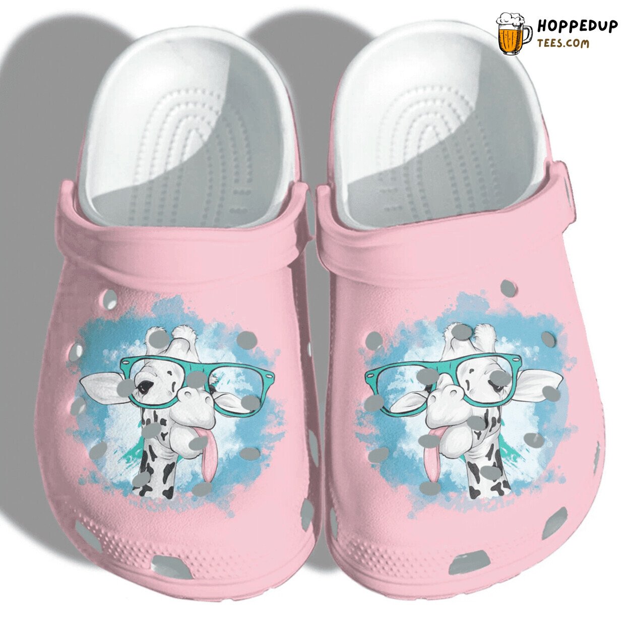 Cute Giraffe Glasses Girl Book Worm Rubber Clog Shoes Gift Idea