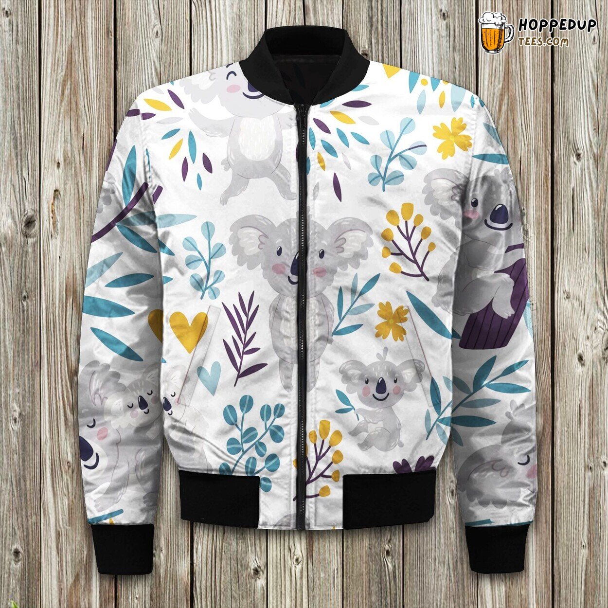Cute Koala Wilderness Theme Winter Bomber Jacket Elite Design Luxe