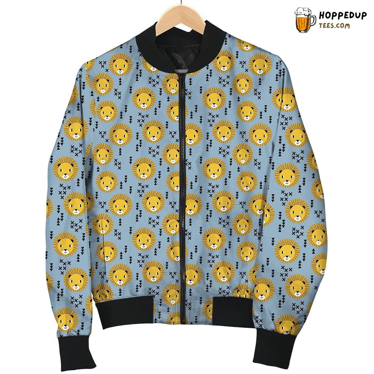 Cute Little Yellow Lion Face Bomber Jacket