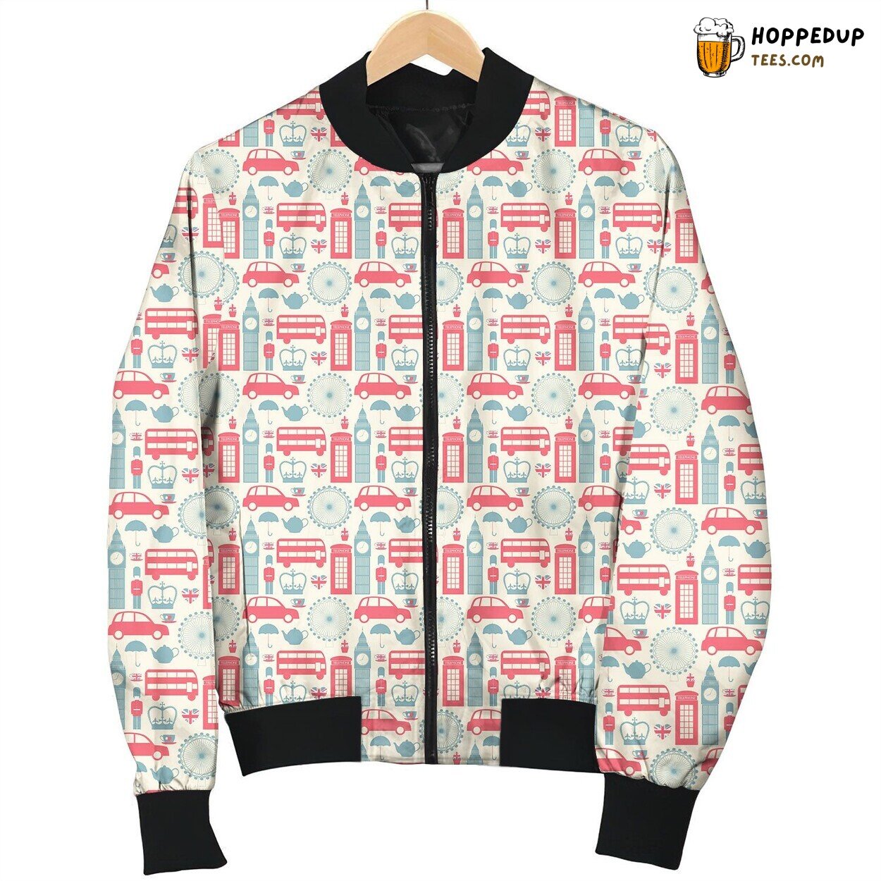 Cute London Icons Seamless Bomber Jacket