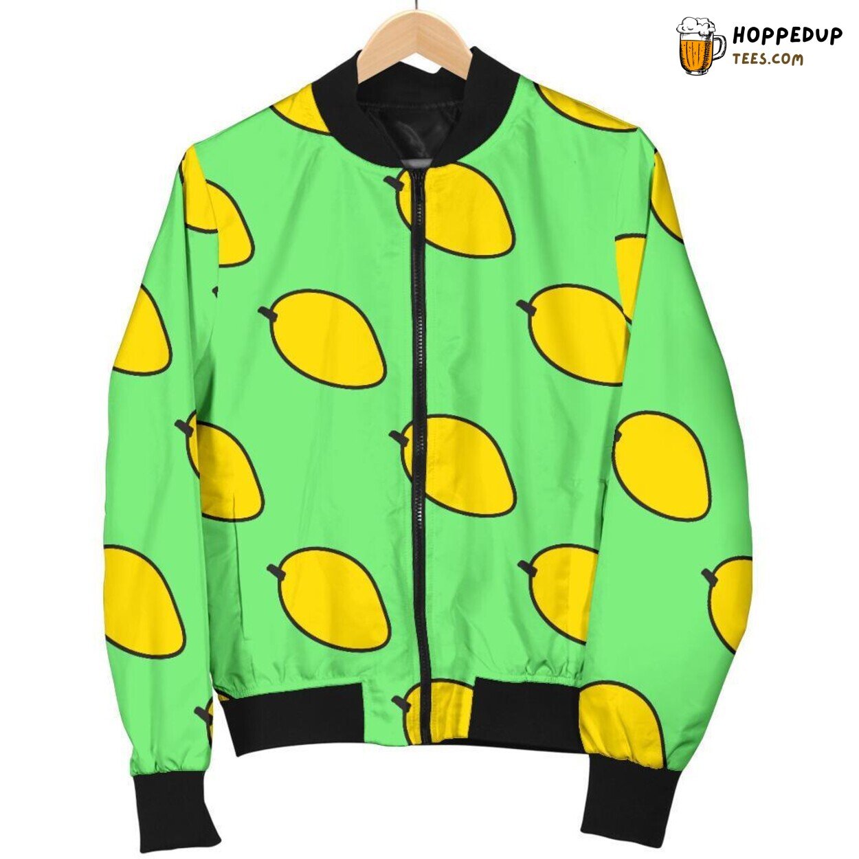 Cute Mango Fruit Tribute Men’s Bomber Jacket Distinct Pattern Design Display