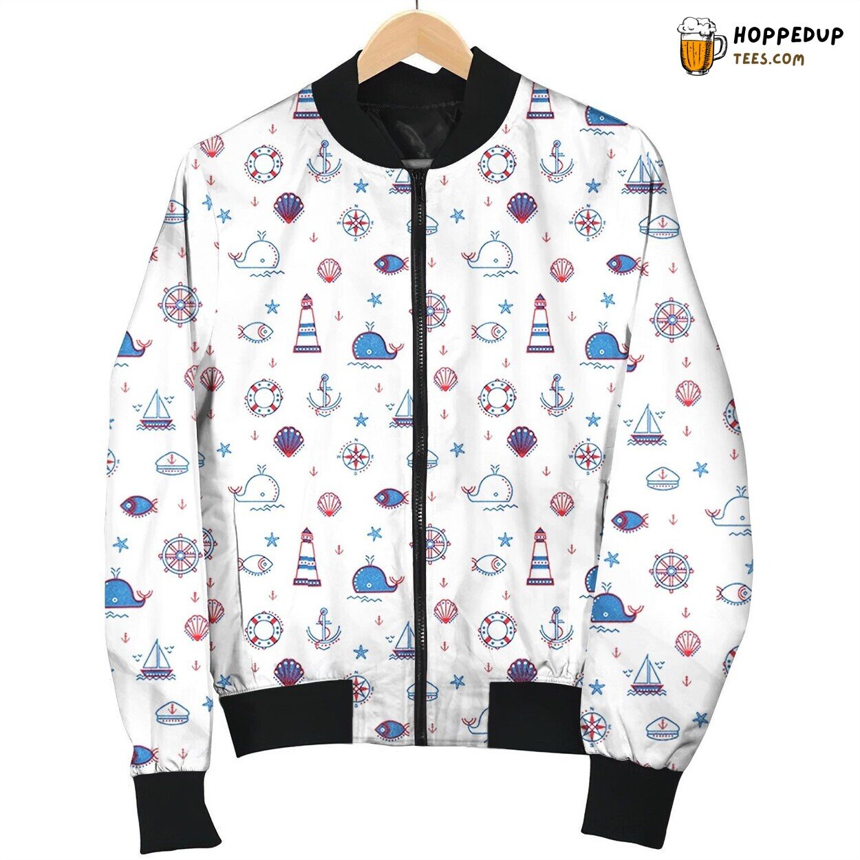 Cute Nautical Items And Marine Creatures Bomber Jacket