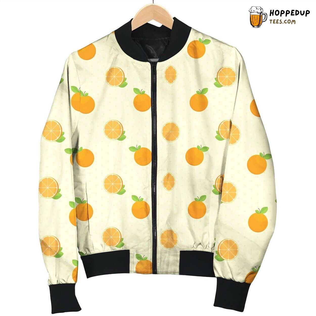 Cute Orange With Polka Dot Background Bomber Jacket