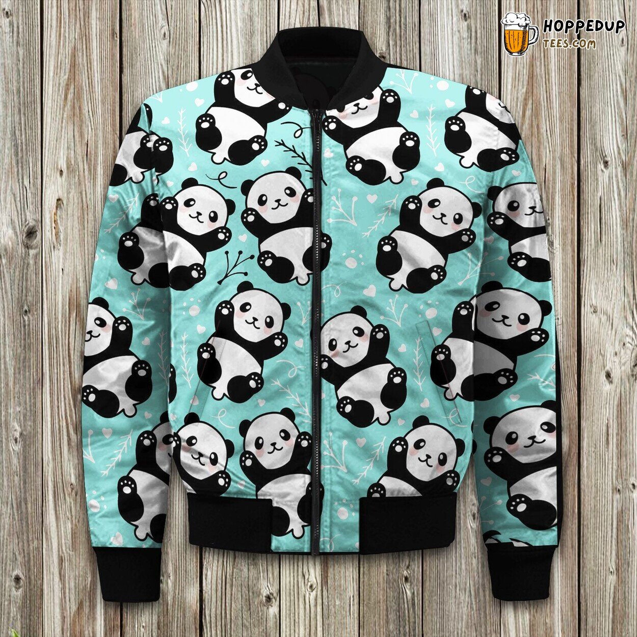 Cute Panda Adventure Winter Bomber Jacket Endearing Animal Fashion Touch