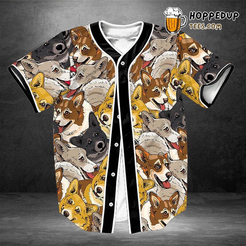 Cute Pembroke Welsh Corgi Baseball Tee Jersey Shirts