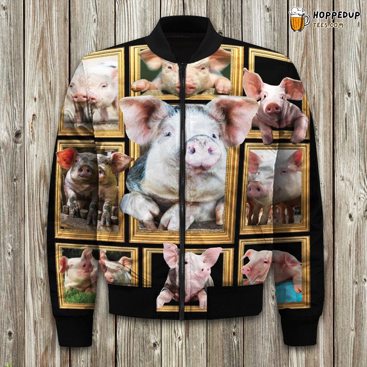 Cute Pig Farmer Farming Farm Life Pig Hog Lovers Bomber Jacket