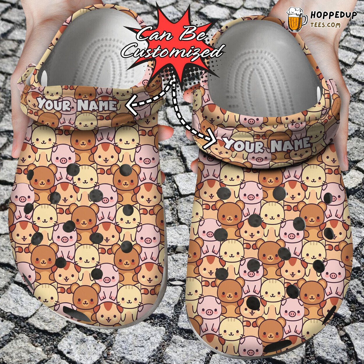 Cute Pig Patterns Theme Comfortable Clogs Farm Inspired Footwear Shoes