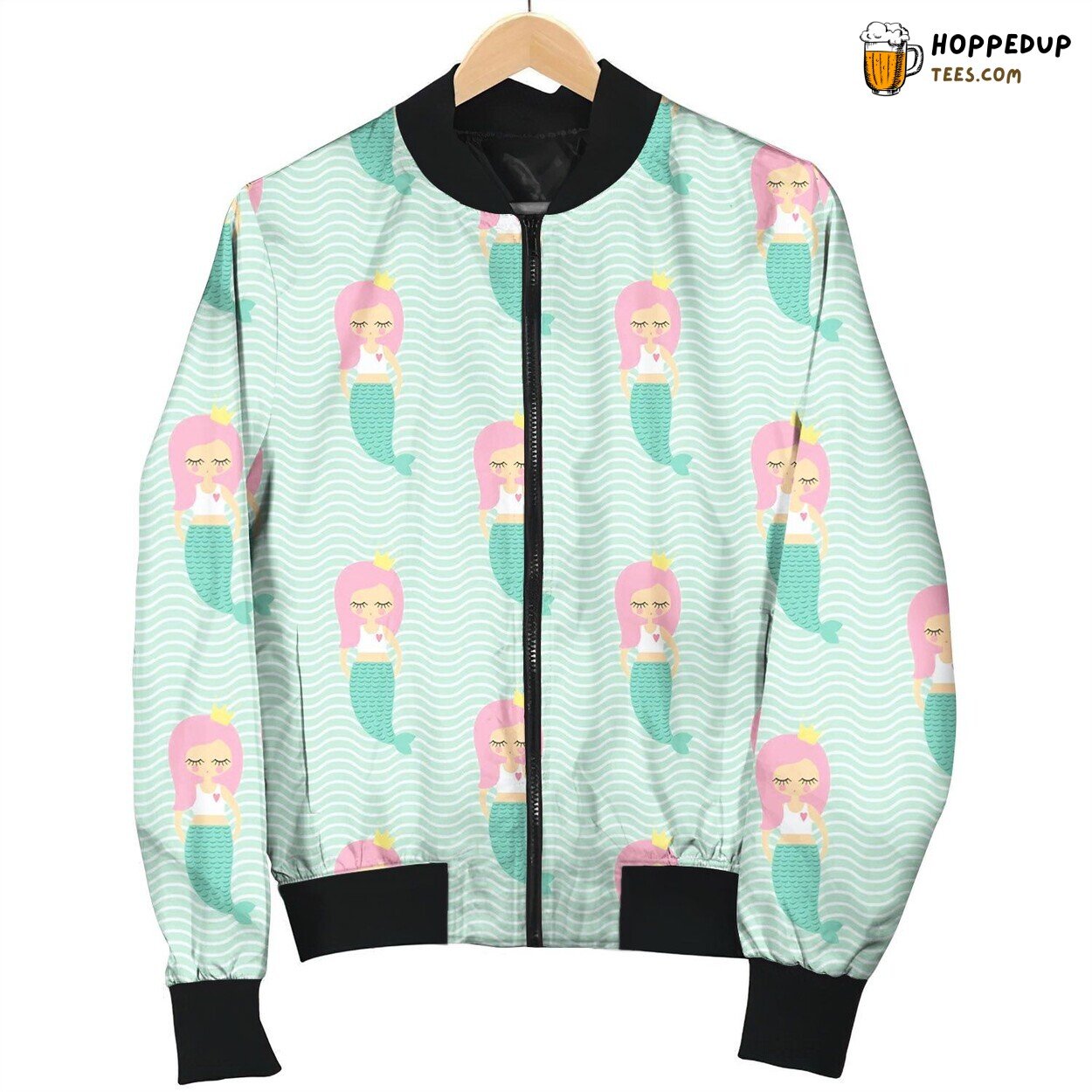 Cute Pink Hair Mermaid Bomber Jacket