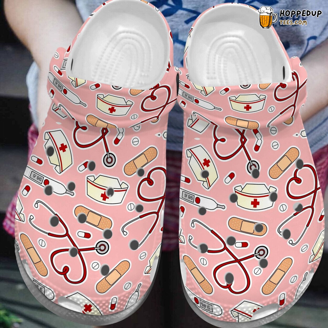 Cute Pink Nurse Themed Comfortable Women Girl Gift Clog Shoes