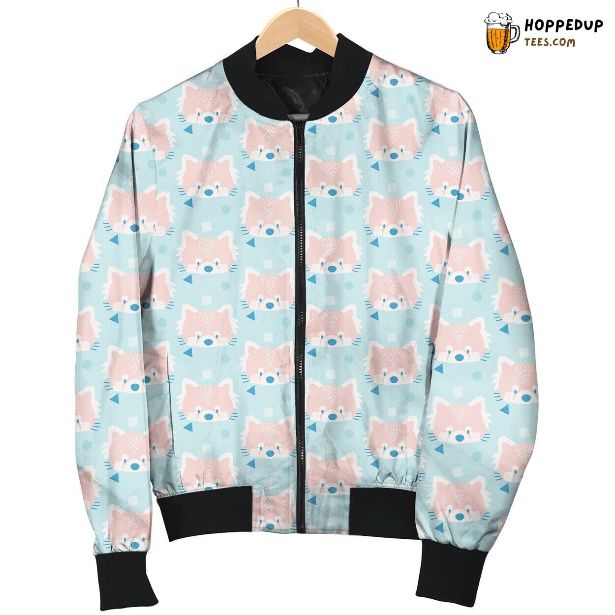 Cute Pinky Red Panda Pastel Bomber Jacket