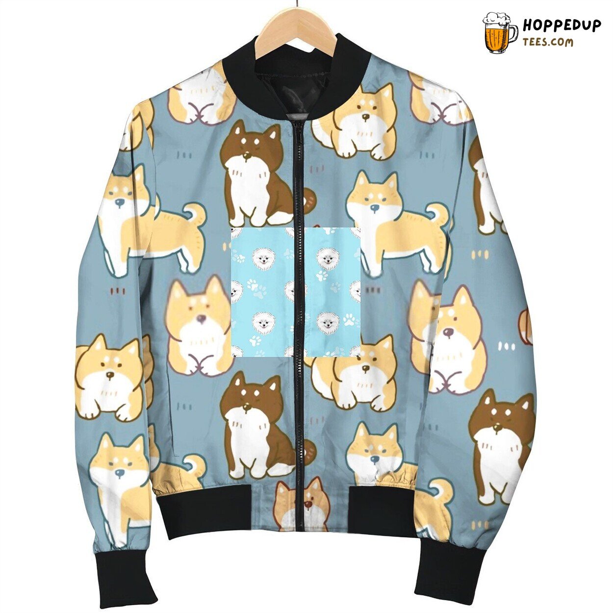 Cute Pomeranian Paws Winter Bomber Jacket Superior Tailored Design