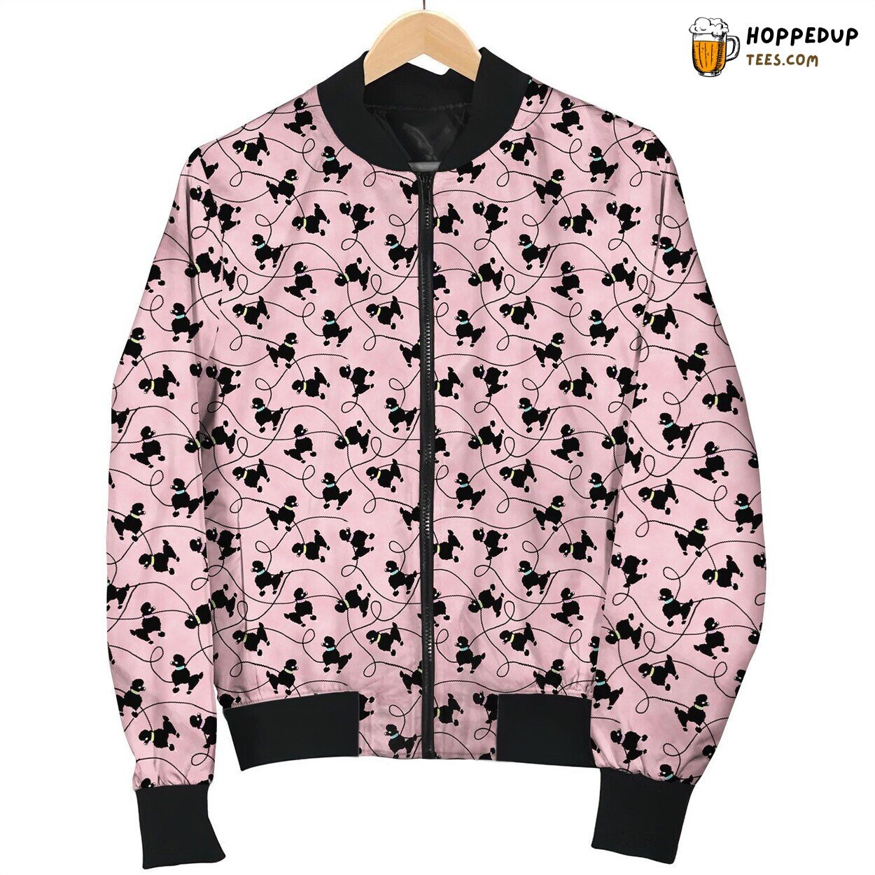 Cute Poodle Pattern Bomber Jacket
