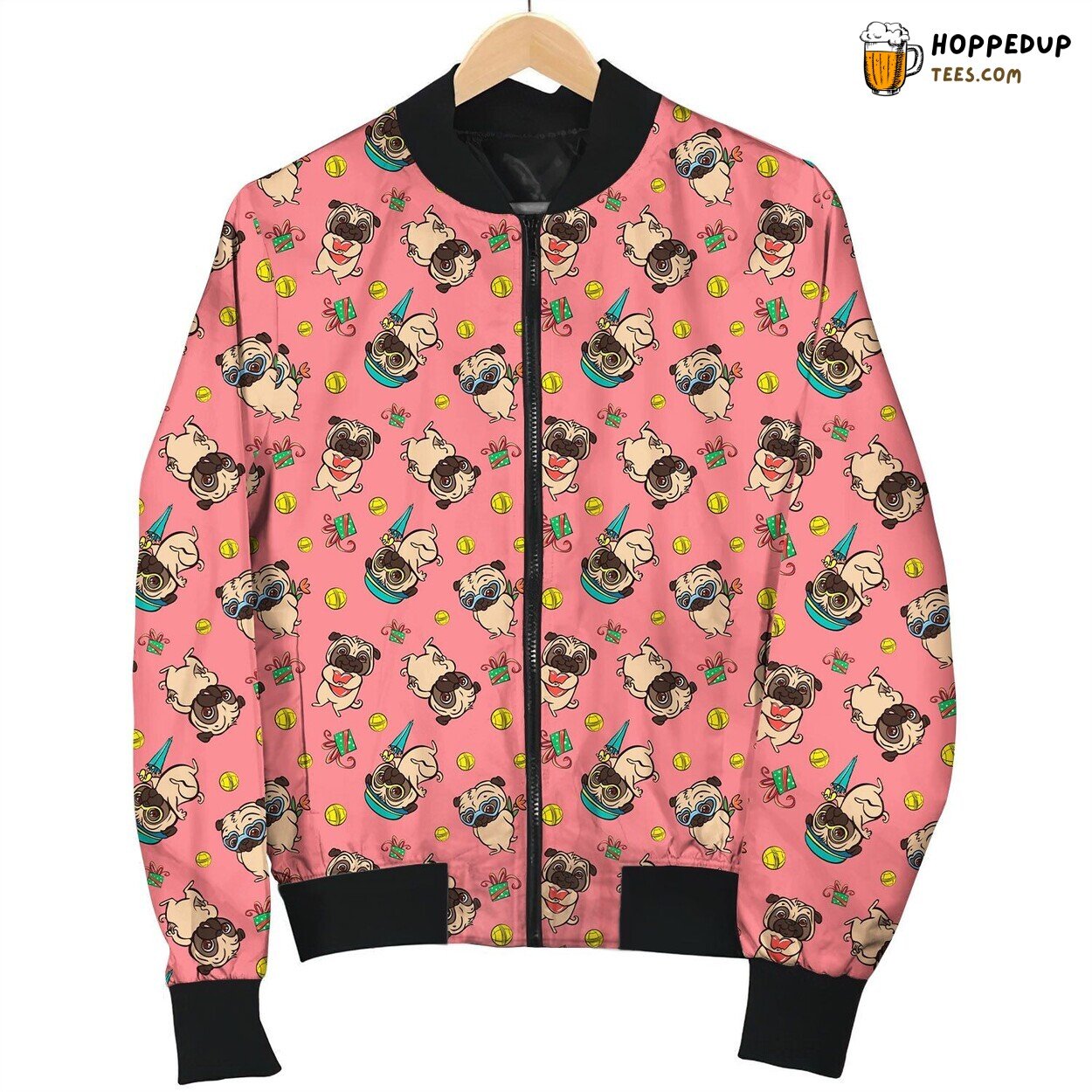 Cute Pug Colorful Bomber Jacket