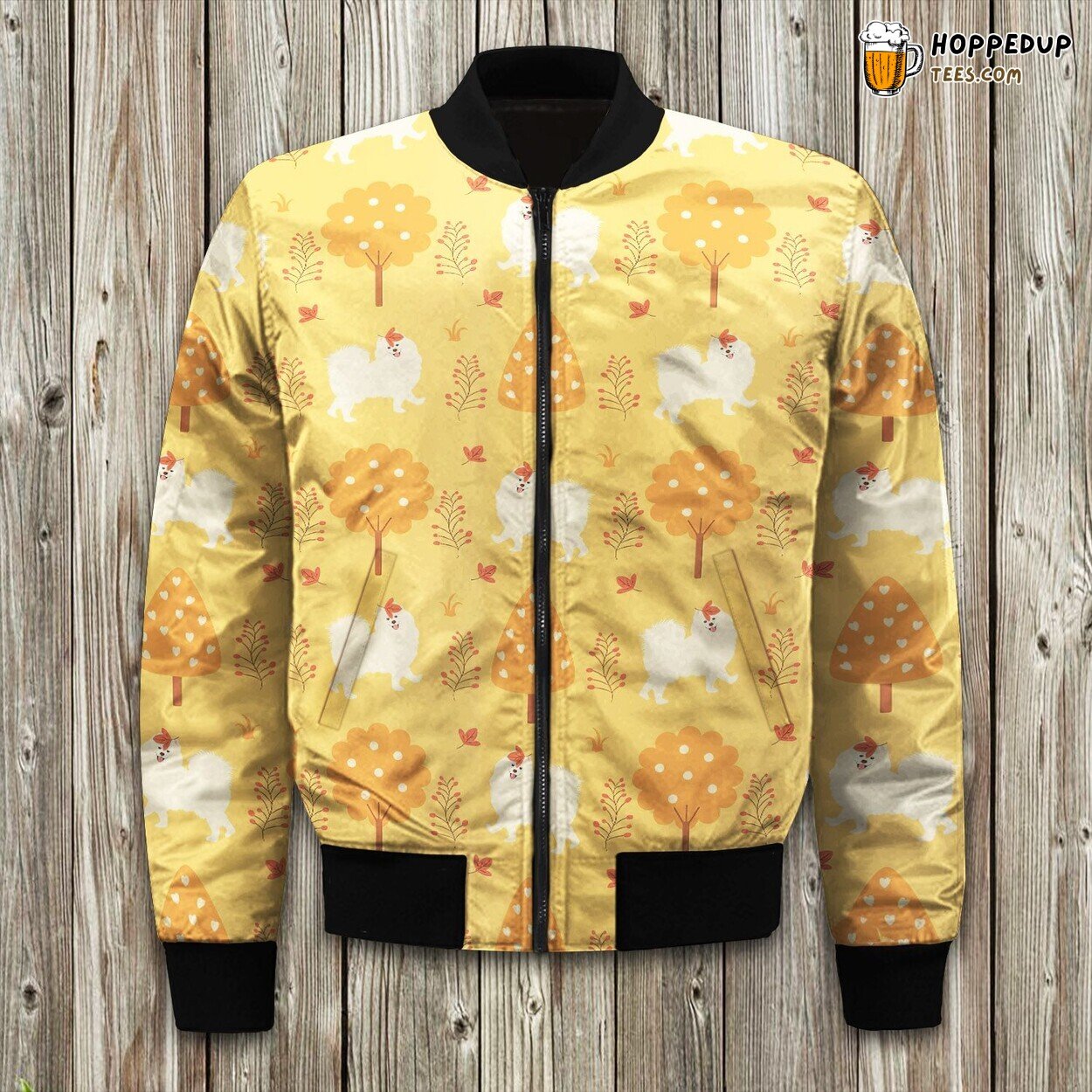Cute Samoyed Puppy Winter Bomber Jacket Stylish Comfortable Wear