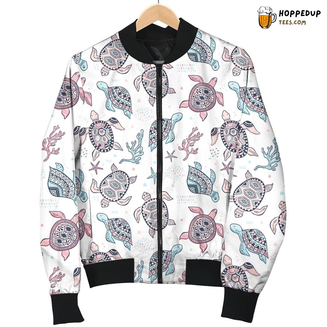Cute Sea Turtle Colorful Bomber Jacket