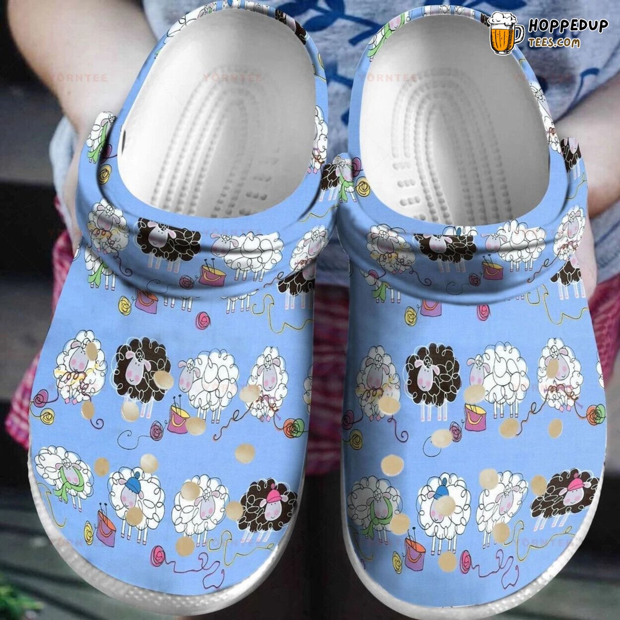 Cute Sheeps Knit Lover Gift Theme Comfortable Rubber Clog Shoes