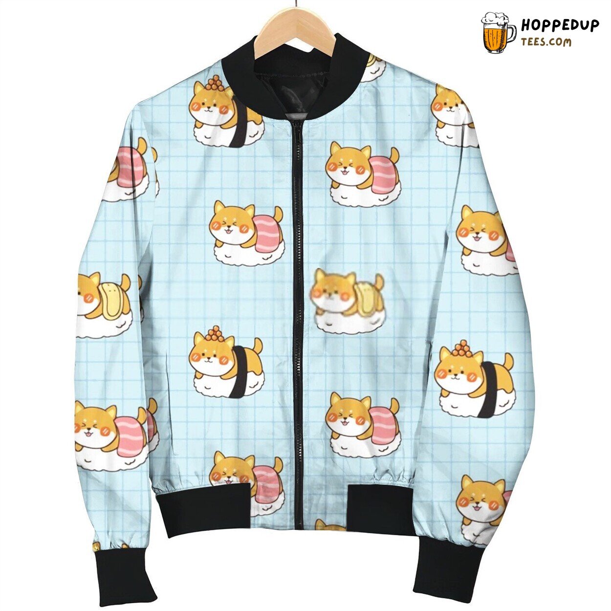 Cute Shiba Inu Sushi Dog Bomber Jacket