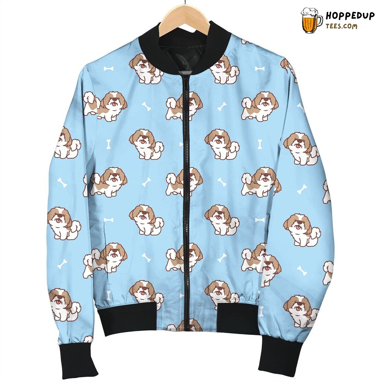 Cute Shih Tzu Dog Cartoon Bomber Jacket