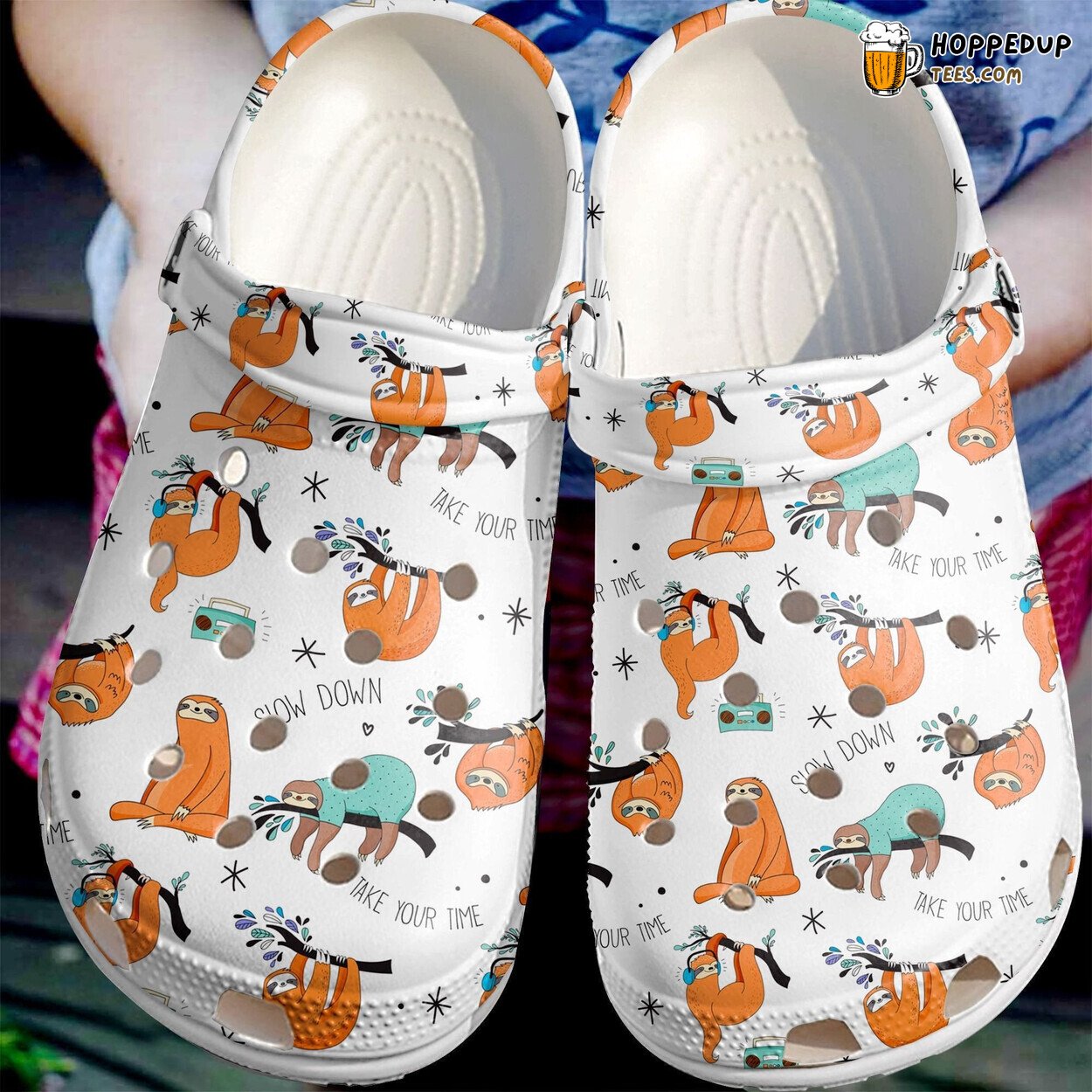 Cute Sloth Pattern Animal Themed Crocbland Birthday Gift Clogs
