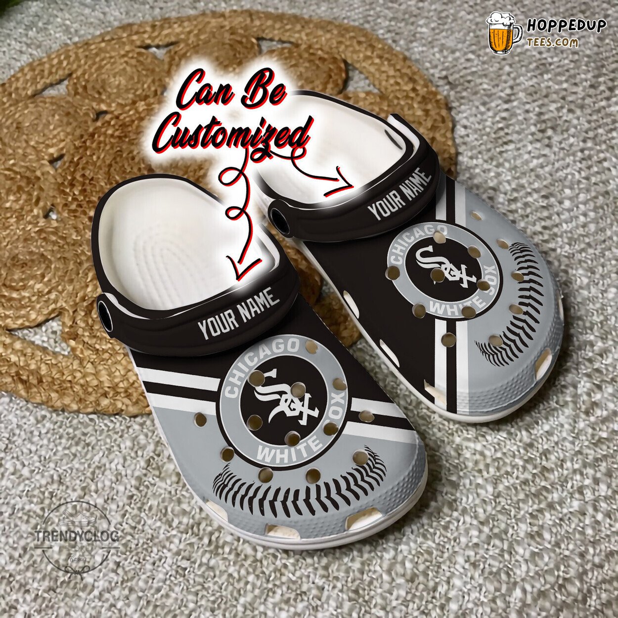 CWhite Sox Baseball Personalized Logo Team Comfortable Clogs