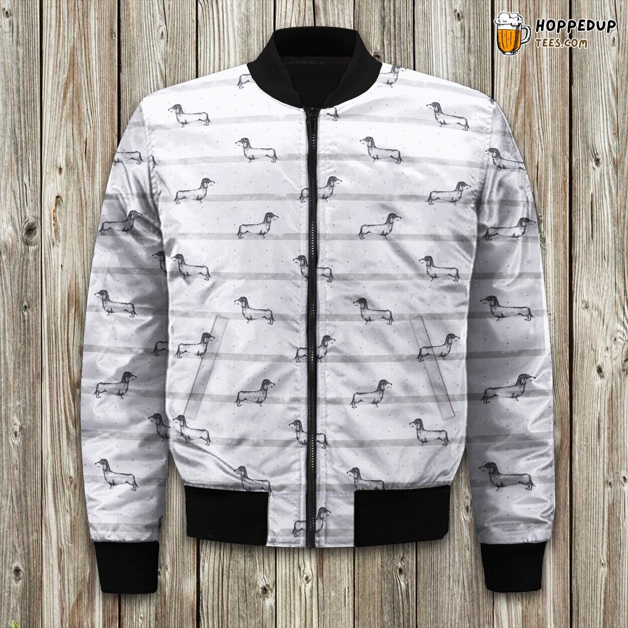 Dachshund Charm Bomber Jacket Winter Luxurious Cute Padded Warm Quality
