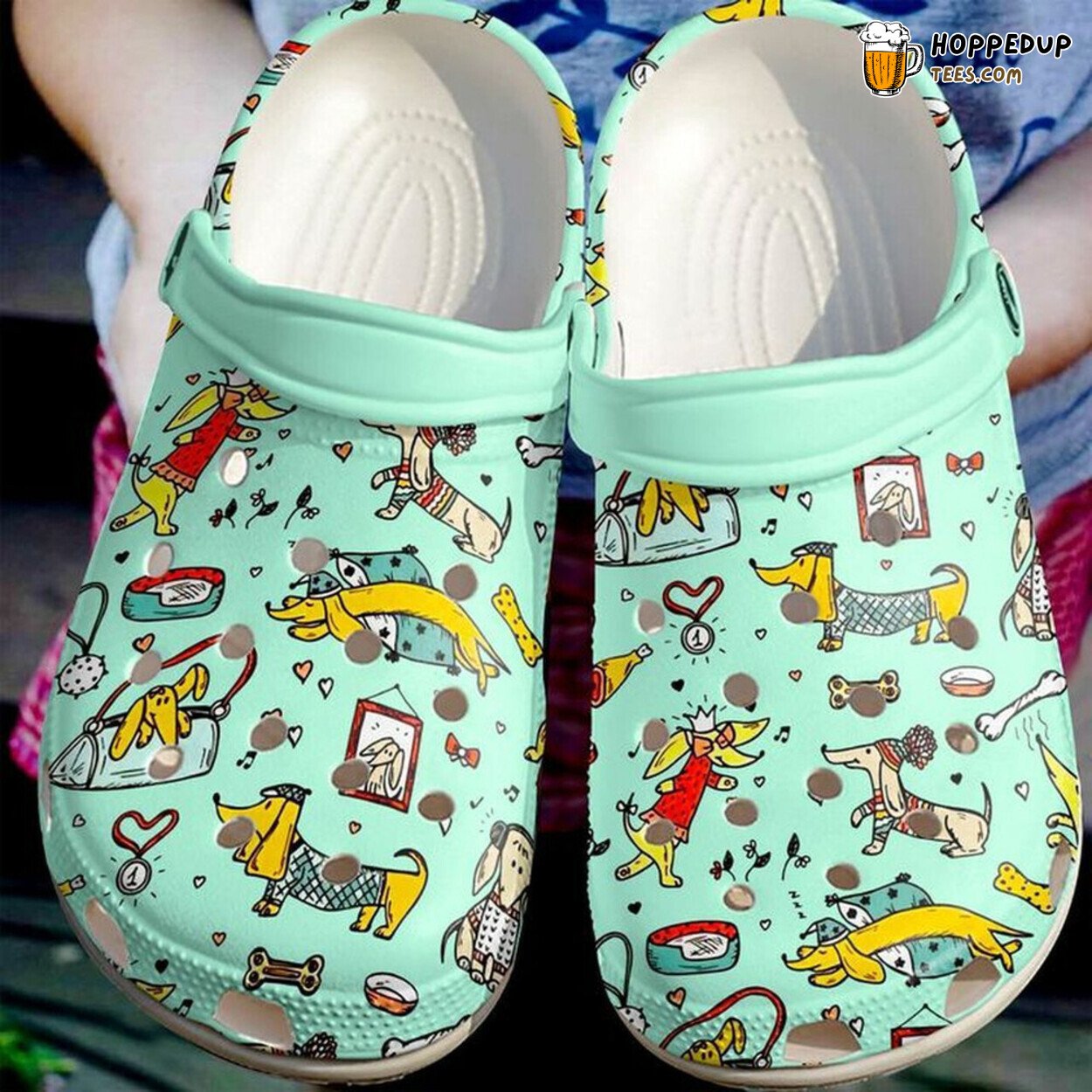 Dachshund Collection Lover Gift Theme Comfortable Rubber Clog Shoes