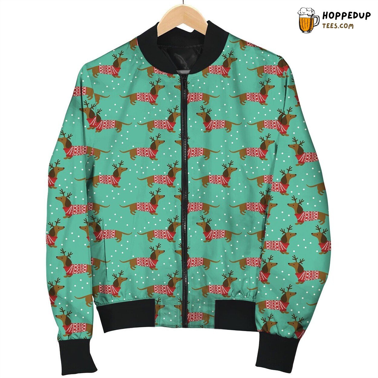 Dachshund Dogs Christmas Bomber Jacket