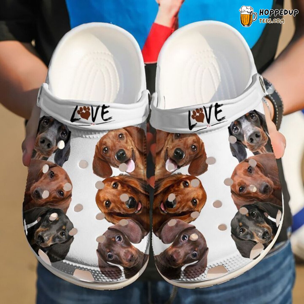 Dachshund Doxies Love Classic Themed Comfortable Unique Design Clogs