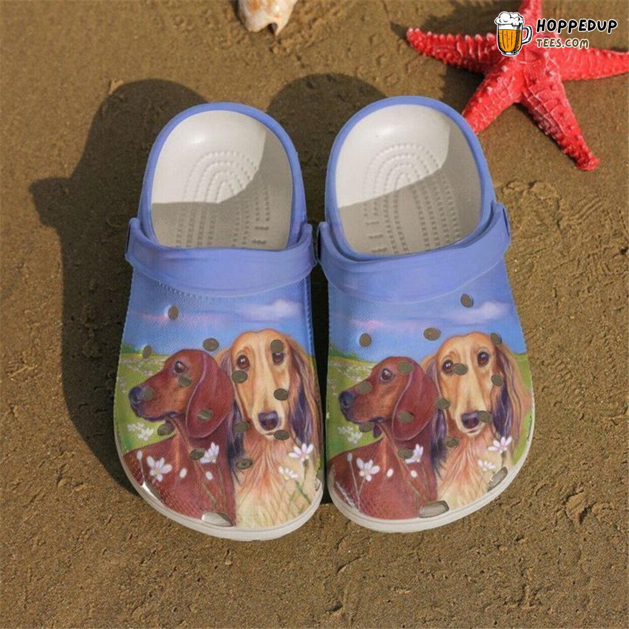 Dachshund Floral Classic Comfortable Unique Stylish Design Clogs
