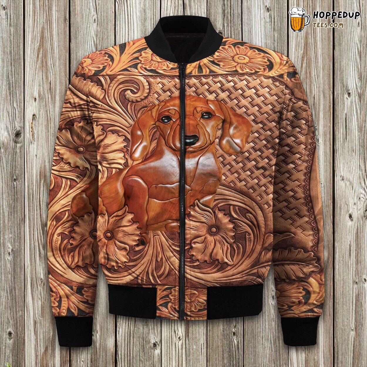 Dachshund Luxe Bomber Jacket Winter Quality Cute Padded Warm Essence Design