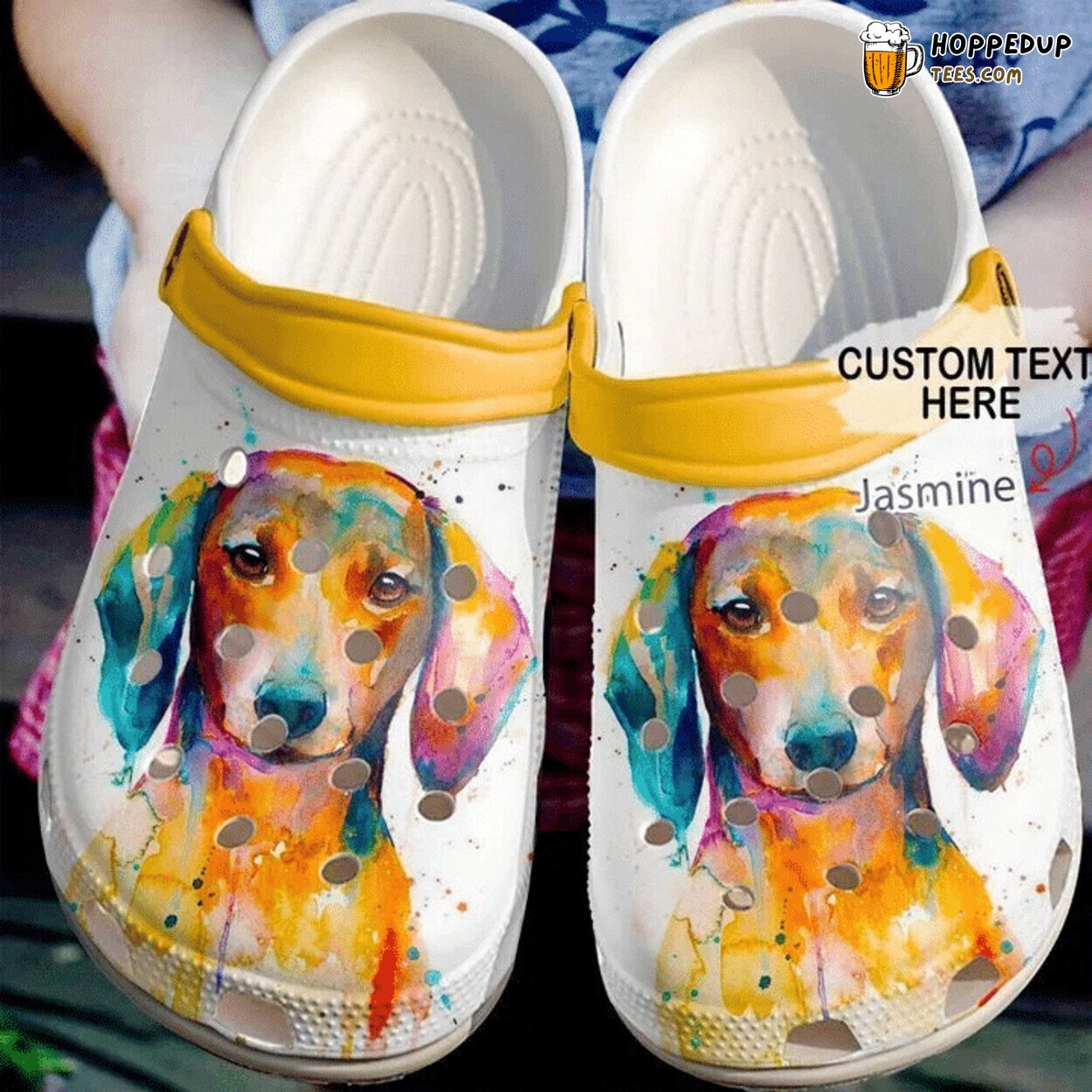 Dachshund Personalized Art Classic Comfortable Unique Design Clogs