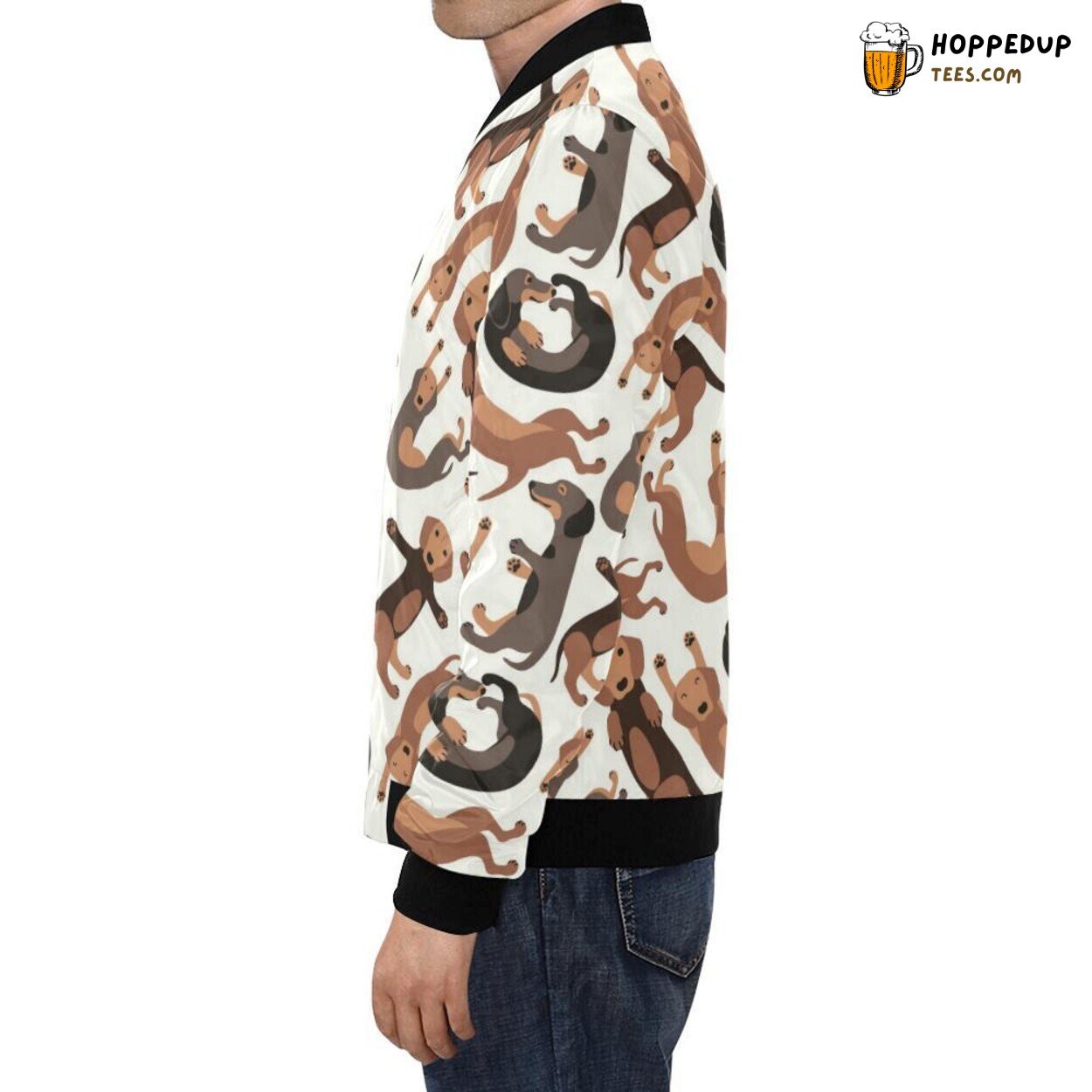 Dachshund Wiener Dog Pattern Print Men’s Bomber Jacket Unique Design