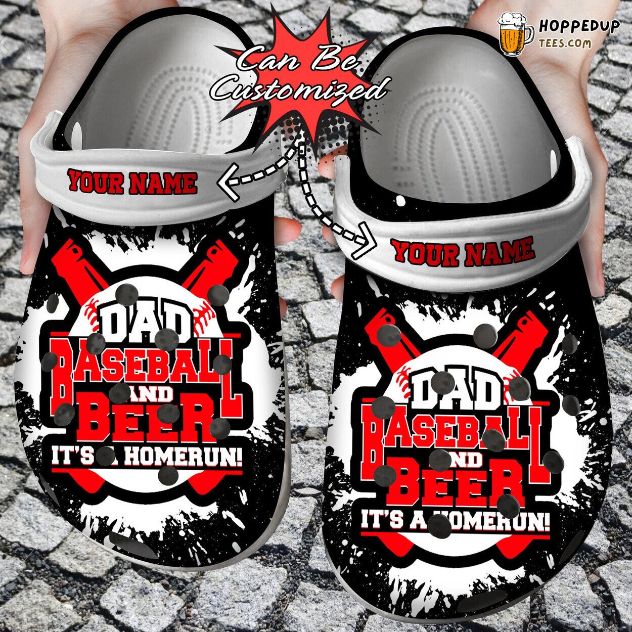 Dad Baseball And Beer Homerun Custom Design Comfortable Clogs Shoes