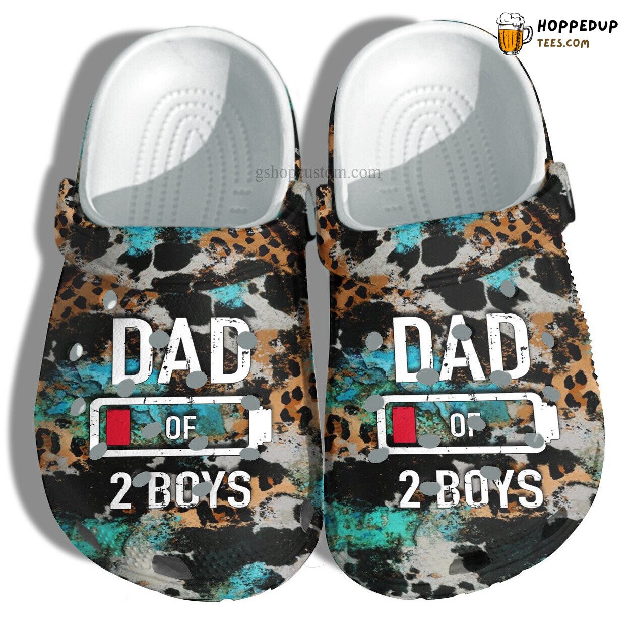 Dad Of Two Boys Croc Shoes Father Day Daddy Cow Farmer Shoes