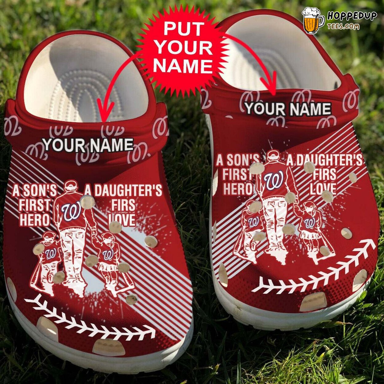 Dad Son Daughter MLB Washington Nationals Personalized Unique Clogs