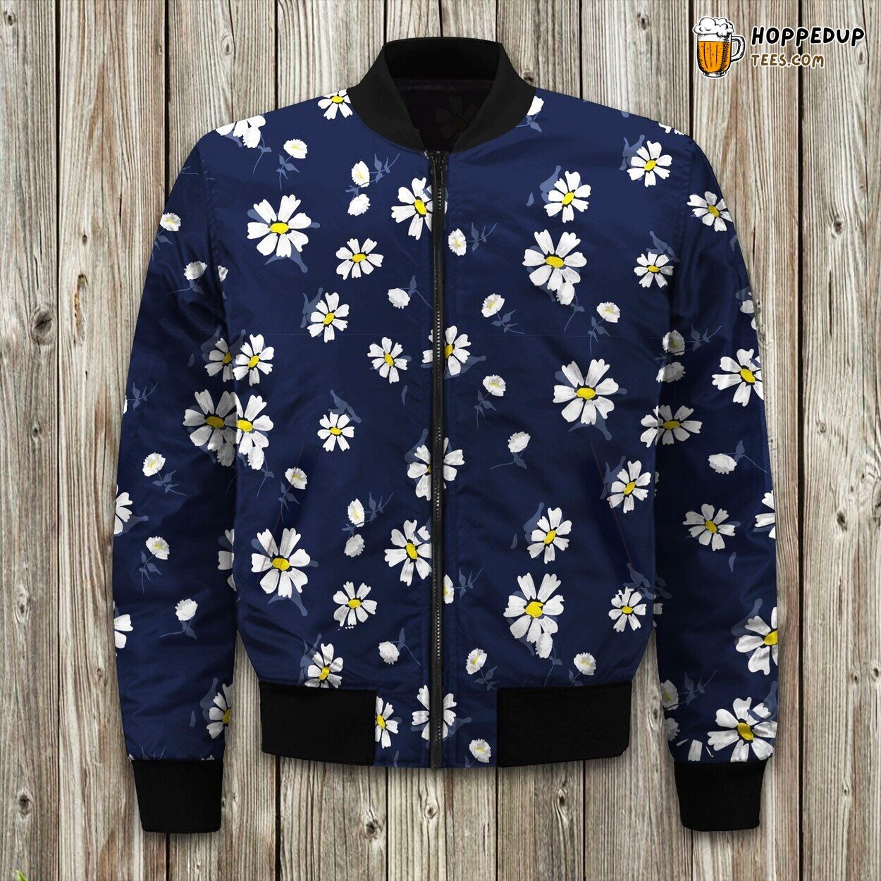Daisies Design Bomber Jacket Winter Luxurious Cute Quality Warm Padded