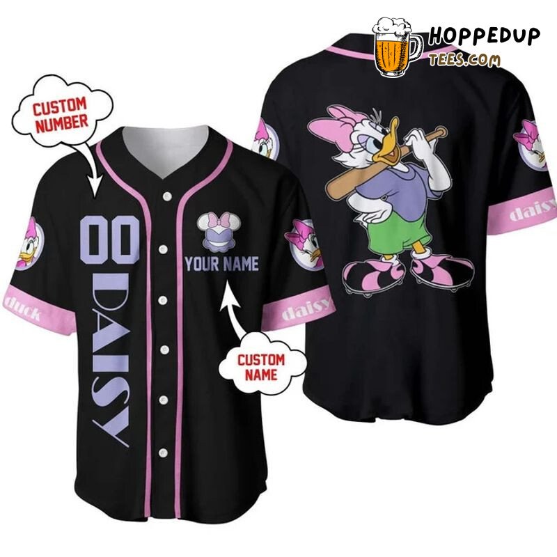Daisy Duck Black 3D Printed Personalized Playing Baseball Jersey