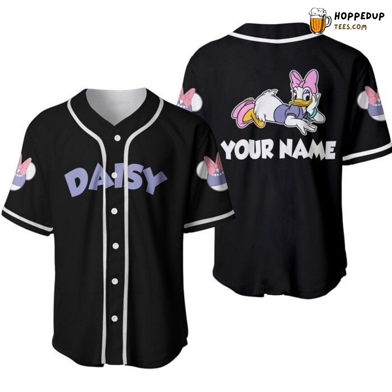 Daisy Duck Cute Purple Disney Cartoon Casual Baseball Jersey